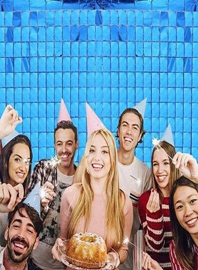 Selibration ستارة مربعة لامعة من رقائق معدنية زرقاء فاتحة من سيليبريشن، مقاس 3 أقدام × 6 أقدام، مناسبة كخلفية لحفلات أعياد الميلاد، وتزيين المنازل، وحفلات الزفاف، ولوازم الحفلات (عبوة من قطعة واحدة). - Image 2